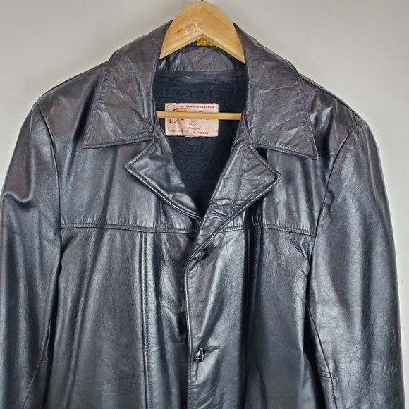 Veste Aviateur A-2 Excelled En Cuir Marron Vintage Années 70 - Taille 44US/52FR, Fourrée, Très Bon état